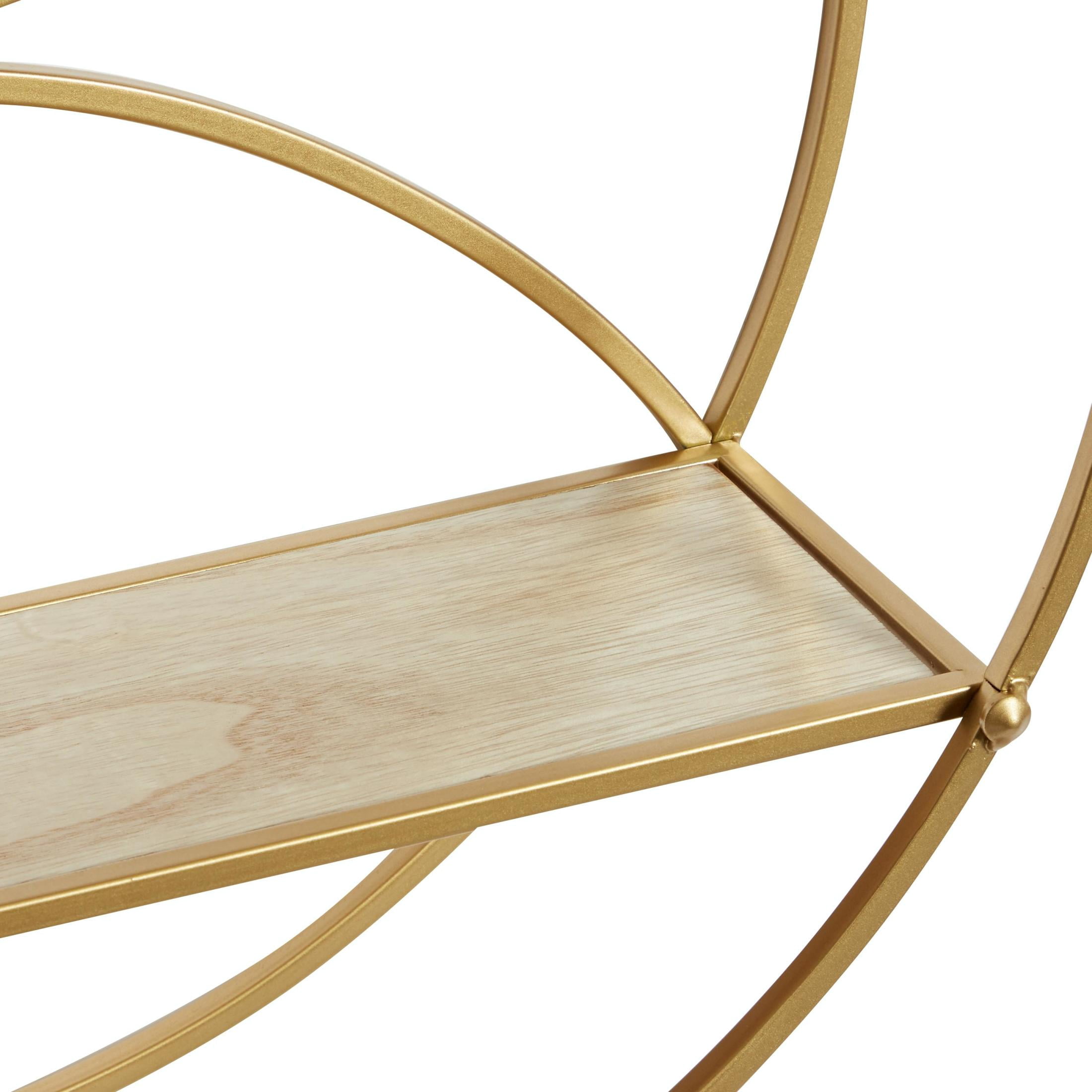 CosmoLiving by Cosmopolitan 22" x 7" Round 2-Tier Gold Geometric Wall Shelf