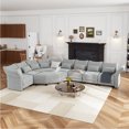 thumbnail image 1 of LLappuil Modular Sectional Sofa, Oversized 8 Seat Modular Sectional Sofa with Storage, 25.6" Deep Seat Chenille Sofa Couch for Living Room Gray, 1 of 8