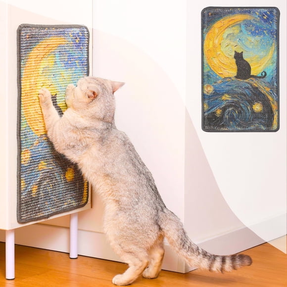 Furrther Tapis de Griffoir pour Chat en Sisal (à Utiliser sur Mur, Canapé et Tapis), Surface de Griffoir Durable et Résistante à la Perte - 21.7x13 Pouces avec