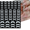 3D Glitter Line Nail Stickers Laser Gold Silver Stripe French Decals