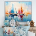 thumbnail image 1 of Designart Large Boat Sailing framed wall Art, Sailboat Abstract Coastal Euphony I , Boat Sailing framed wall art decor, Multi-Color Modern White Framed Wall Art, White Color Frame, 1 of 5