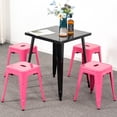 thumbnail image 6 of 18 Inch Bar Stools Set of 4, Stackable Backless Industrial Metal Barstools for Indoor Outdoor Kitchen Dining Patio Garden Classroom (Hot Pink), 6 of 10