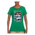 thumbnail image 2 of Wild Bobby Mustang Ford Classics Cars and Trucks Women Graphic Tee, Kelly, XX-Large, 2 of 6