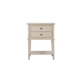 thumbnail image 3 of Homestock Neo-Classical Nostalgia Nightstand with Shelf - Dovetailed Drawers for Bedroom Storage, Stylish Nickel Hardware, Floor Mountable-Color:Beige, 3 of 7