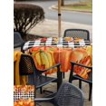thumbnail image 4 of Outdoor Tablecloth with Umbrella Hole and Zipper, Thanksgiving Square Table Cloth 54x54 Inch Waterproof Tablecloth, Autumn Orange Red Pumpkin Leaf Plaid Black Picnic Table Cover for Patio Camping, 4 of 7
