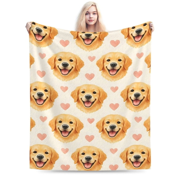 Golden Retriever Blanket Super Soft Warm Fluffy Fleece Flannel Dog Animal Throw Blanket Cozy Fuzzy Plush Stuff Bedding Blankets Gifts for Women Adults 50x40