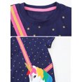 thumbnail image 4 of WIBACKER 2-7T Little Girl Cotton Casual Dress Summer Short Sleeve Basic Tunic Playwear Shirt Dresses - Unicorn, 4 of 8