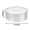 thumbnail image 3 of Efavormart 125 Pack Unscented White Tealight Candles, Dripless Wax in Metal Cups for Wedding, Party & Event – 1.5"W x 0.5"H, 3 of 4