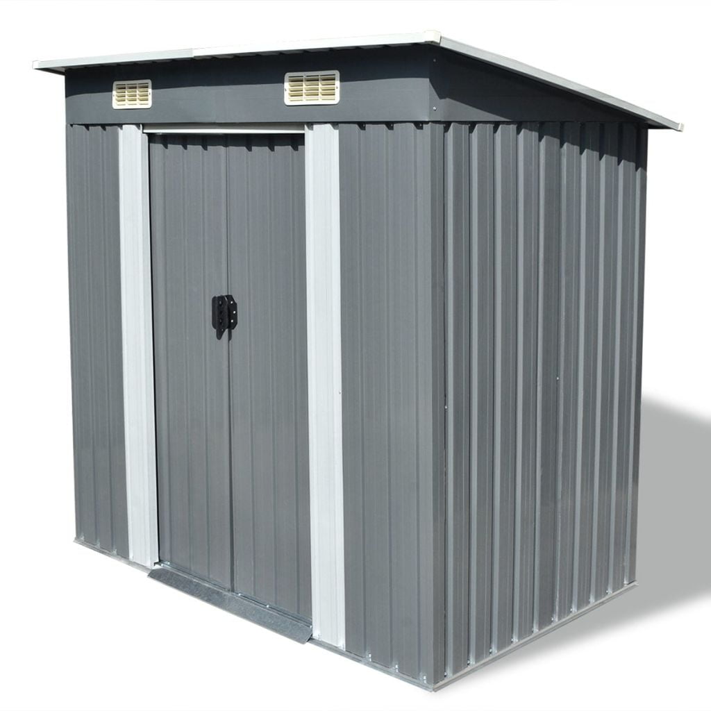 Kepooman Horizontal Garden Metal Shed for Backyards, Gray Kepooman Horizontal Garden Metal Shed for Backyards, Gray