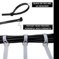 thumbnail image 3 of Kable Kontrol Releasable Reusable Zip Ties - 6" Long - 50 Lbs Tensile Strength - 100 pack - UV Black - ctr600blk, 3 of 6