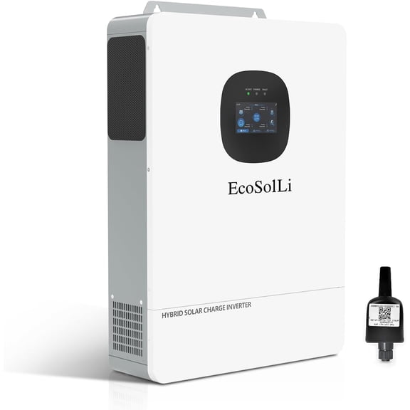 EcoSolLi 10000W Hybrid Solar Inverter,48V Split‑Phase 110V/240V Pure Sine Wave, Dual MPPT,220A Charge,6 Parallel, for LiFePO4 Lead‑Acid Battery Home RV