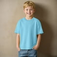 thumbnail image 2 of Xyant T-Shirts for Boys Girls Short Sleeve Solid Color Tees Unisex Toddler Kid Crew Neck 2025 Summer Top Light Blue,10-12 Years, 2 of 7