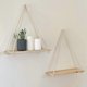 thumbnail image 4 of Wooden Rope Swing Wall Hanging Plant Pot Tray Mounted Floating Wall Shelf Scandinavian Home Decoration, 4 of 4