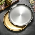 thumbnail image 4 of Sunjoy Tech Stainless Steel Dinner Plates Round Thickened Salad Plates Home Kitchen BBQ Salad Serving Plate Tablewear, 4 of 7