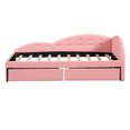 thumbnail image 6 of Euroco Twin Size PU Upholstery Daybed, Tufted Sofa Bed with 2 Drawers for Kids Room, Pink, 6 of 14