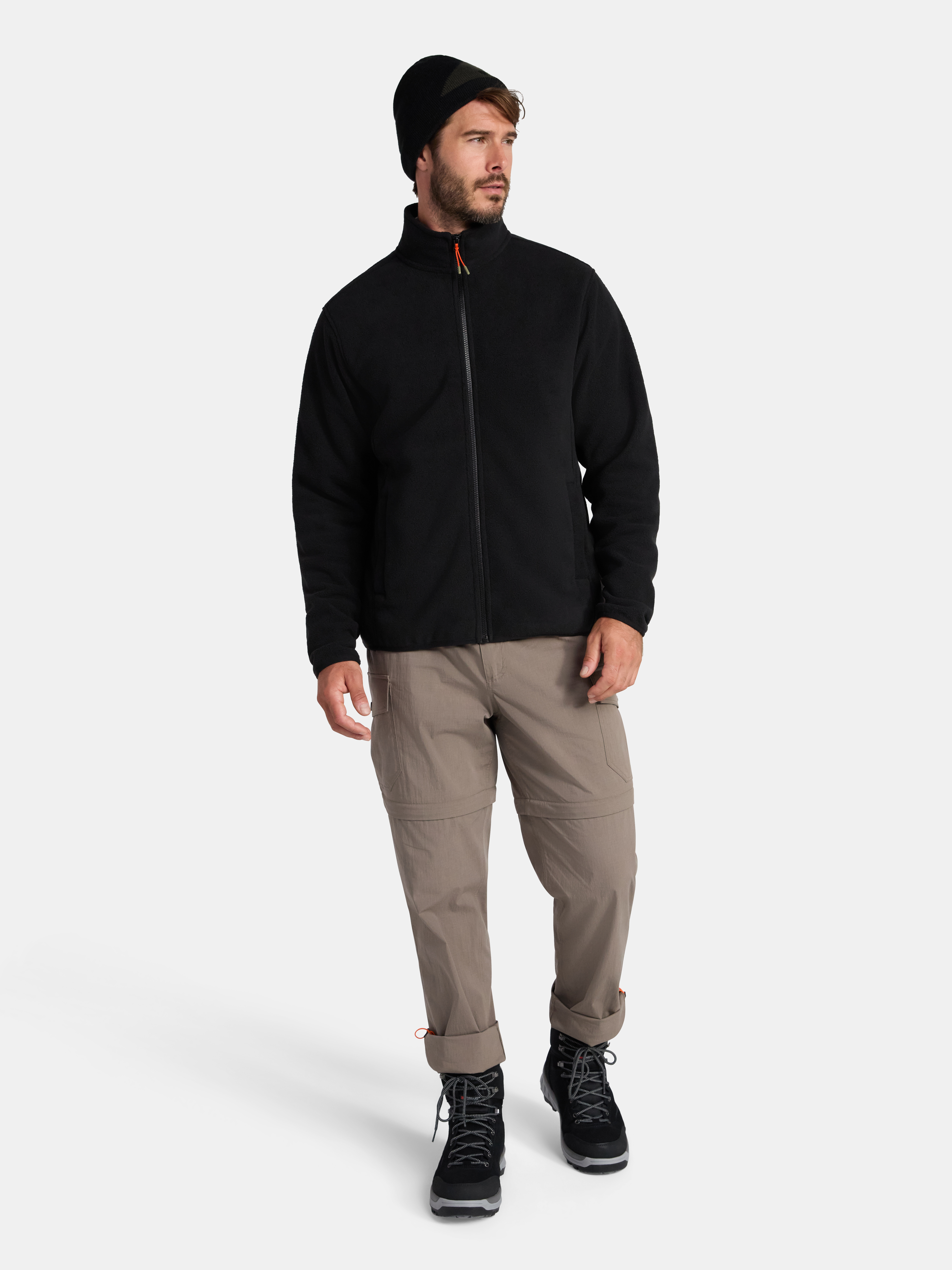 Ozark Trail Men's Fleece Zip-Front Jacket, Black photo 2