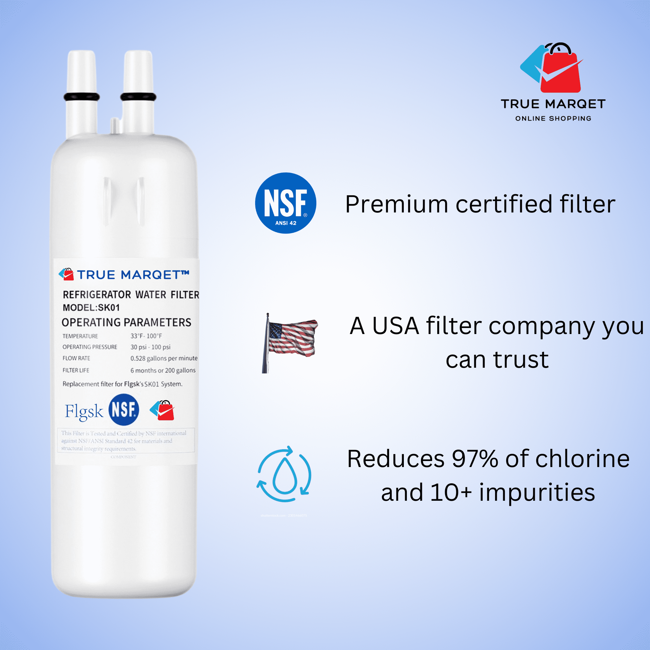 4 Pack W10295370A Water Filter, Compatible with Filter 1, EDR1RXD1, W10295370, KAD1RXD1, 9081. New