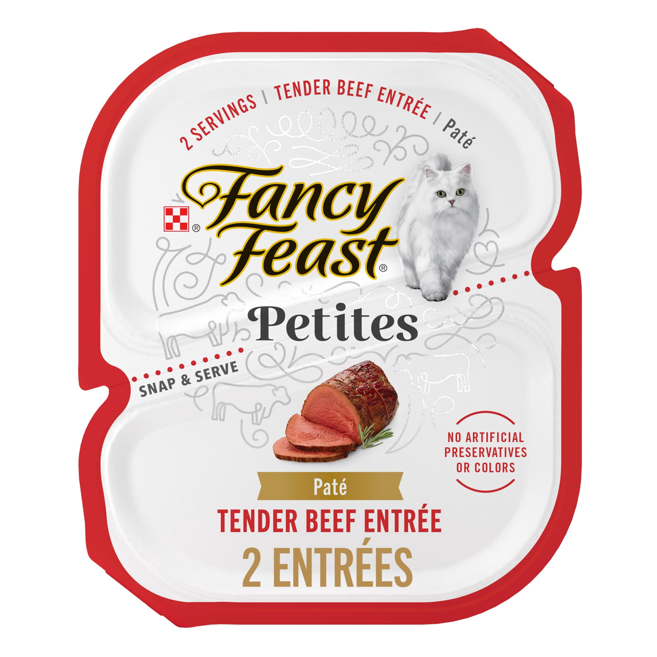 (24 pack) Purina Fancy Feast Petites Tender Beef Entrée Gourmet Wet Cat Food Pate