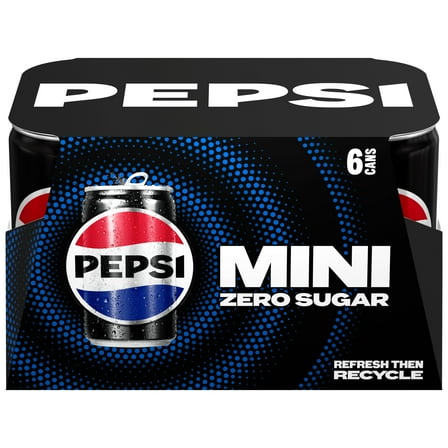 Pepsi Zero Sugar Soda Pop Cola 7.5 fl oz 6 Pack, Paperboard, Allergens not contained