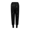 thumbnail image 3 of JIKNTTR Casual Pants Women Comfy Flowy Glitter Sequin Joggers Pants Ladies Party Trend Dance Pants Business Work Pants Daily Commuting, 3 of 8