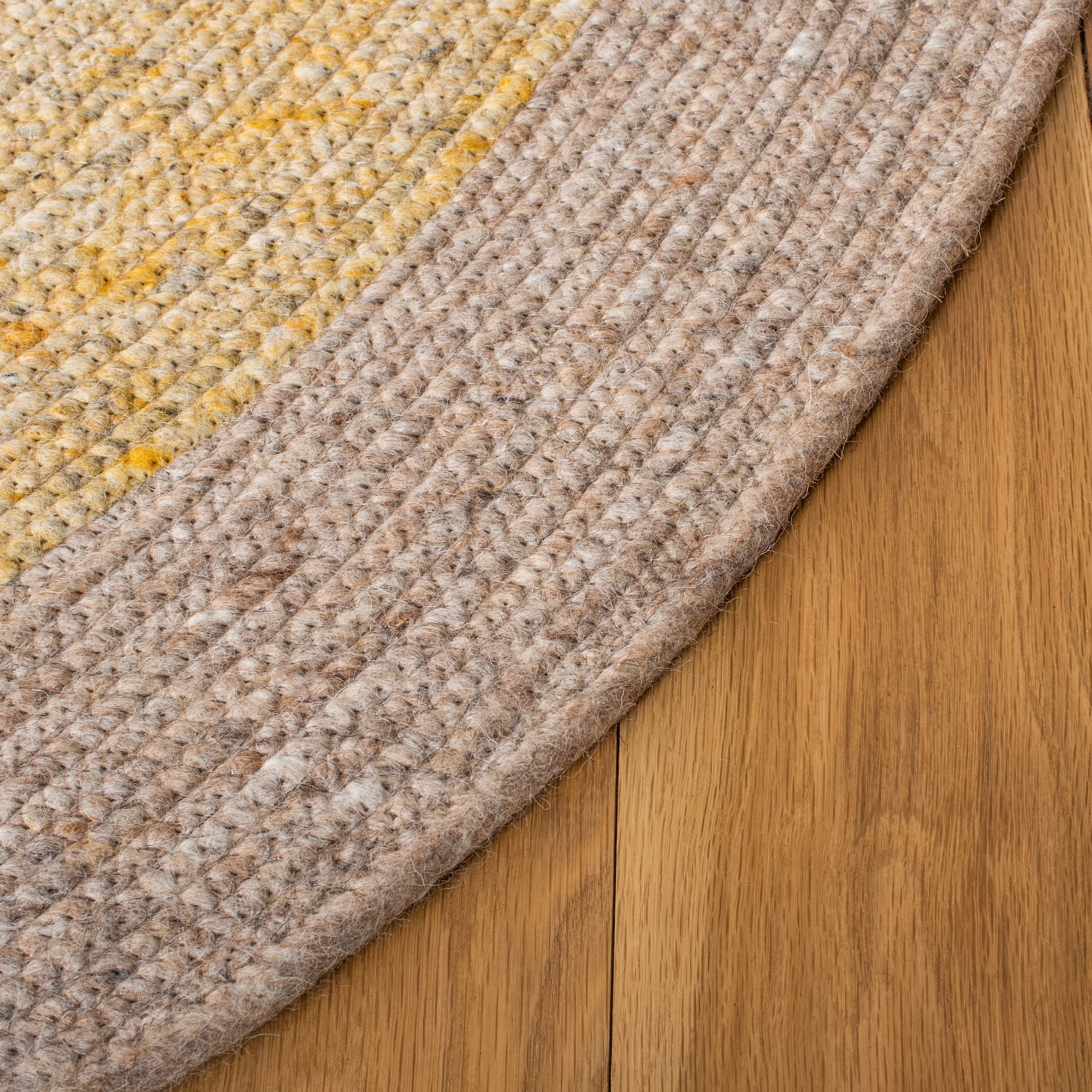SAFAVIEH Braided Simon Bordered Reversible Area Rug, Gold/Beige, 5' x 7' Oval