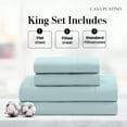 thumbnail image 2 of Casa Platino King Bedding Set – Naturally Soft 100% Cotton Sheets, Luxury Percale for Everyday Living, Machine Washable, 15” Deep Pocket – Cool Blue, 2 of 7