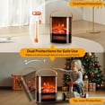 thumbnail image 6 of 1500W Electric Fireplace Stove, 16" H Freestanding Heater with Remote, Timer, Realistic Flame Effect, Adjustable Temperature, Overheat & Tip-Over Protections for Bedroom Living Room Dorm, 6 of 8
