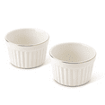 thumbnail image 3 of Thyme & Table Pie Dish and 2-Piece Ramekin Set, White Ribbed Ceramic, 3 of 10