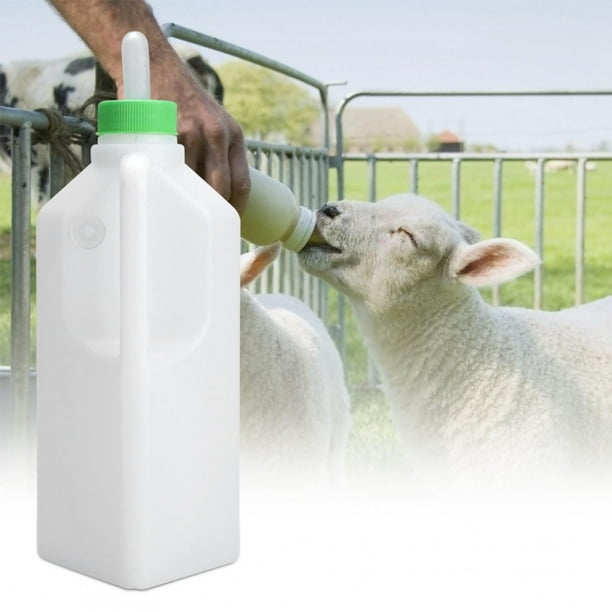 Botella para Terneros 850 ml de Plástico Blanco para Alimentación de Granja Bling Bling