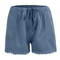 thumbnail image 4 of Hienoo Women's Plus Size Denim Shorts Elastic Waist Drawstring Casual Jean Shorts, Sizes XS-XXXL, 4 of 4