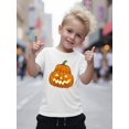 thumbnail image 1 of Halloween T-shirt - Boys' Halloween Pumpkin Lantern Cotton T-Shirt - Cute Printed Short-Sleeve Crewneck, Casual Summer Top for Little Boys, orange with Jack-o'-Lantern Design, Festive Clothing, 1 of 6
