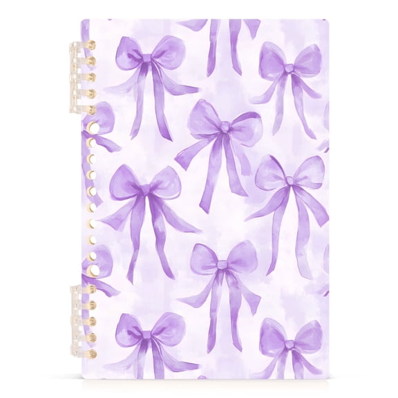 joogoo A5 Spiral Journal Notebook Watercolor Bow Purple College Ruled Notebooks 8.3" x 5.7" 1 PC