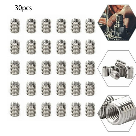 

30pcs Threaded Inserts Inner M6X1.0 Outer M8X1.25 Length 10MM Male Female Nut
