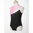 thumbnail image 5 of YEAHDOR Gymnastics Leotard for Girls Sparkly Dance Unitard Biketard Activewear for Girls Black&Pink 8, 5 of 7