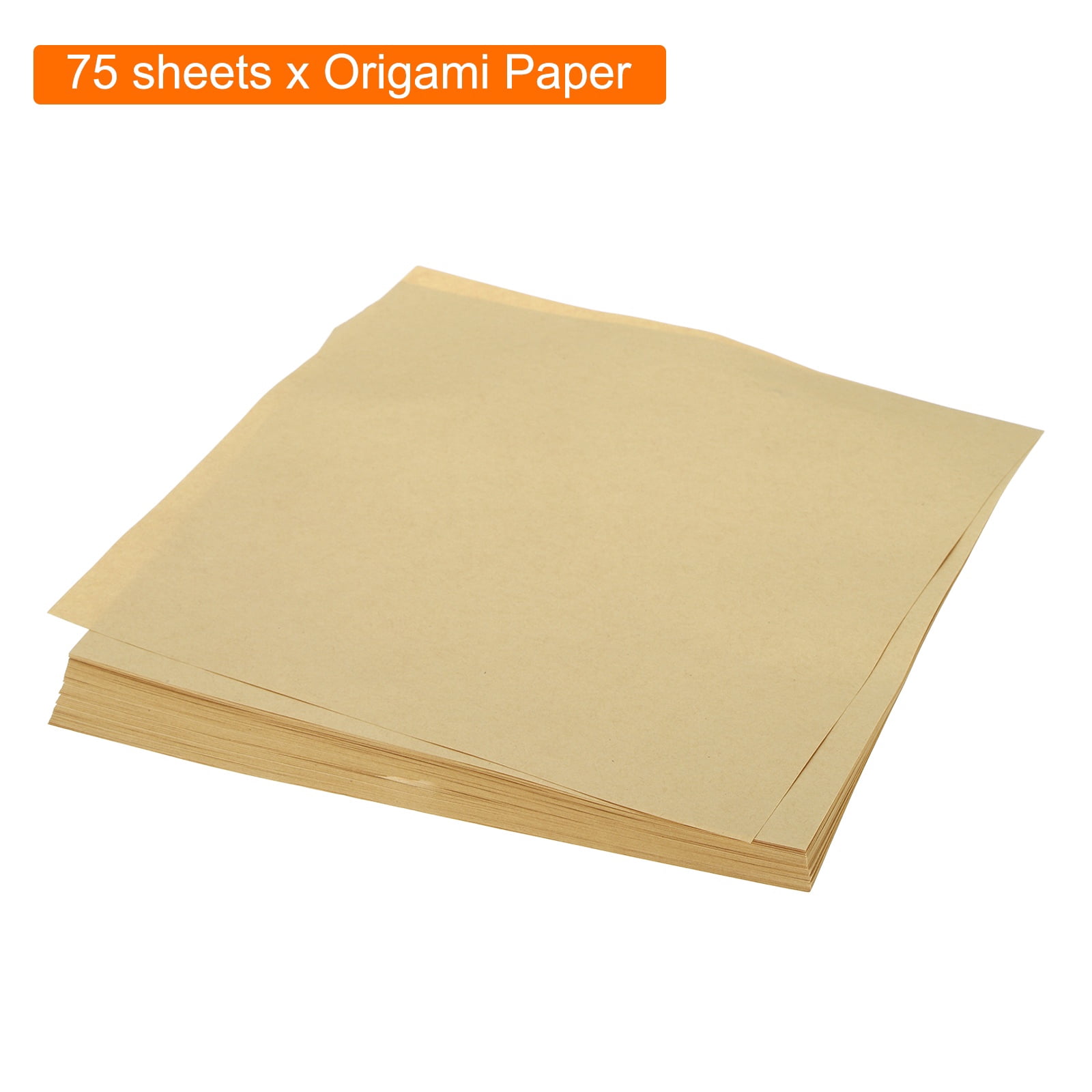 Uxcell 75 Sheets Origami Paper Double Sided 10x10 Inch(25x25cm) 70GSM Origami Paper Square Sheet Easy Fold for Beginners DIY Arts Crafts Projects, Brown