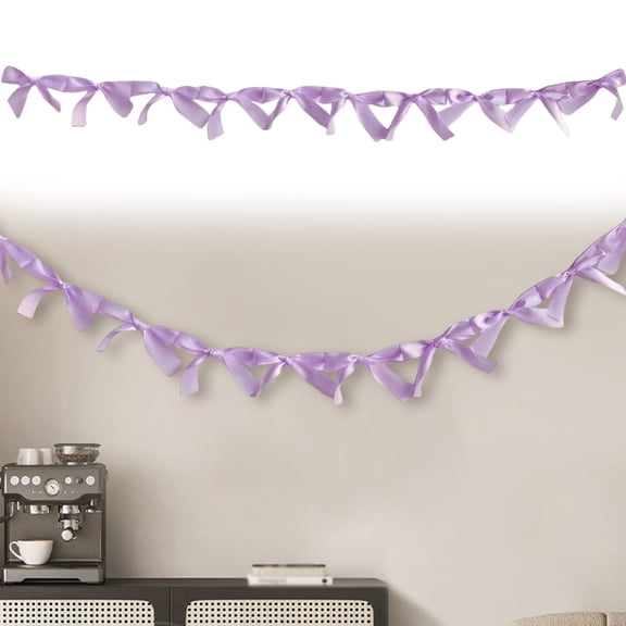 JoyMart Bow Garland Banner For Decorations 70.87inch Bow Tie Ribbon Garland Banner Valentine's Day Wedding Birthday Decorations