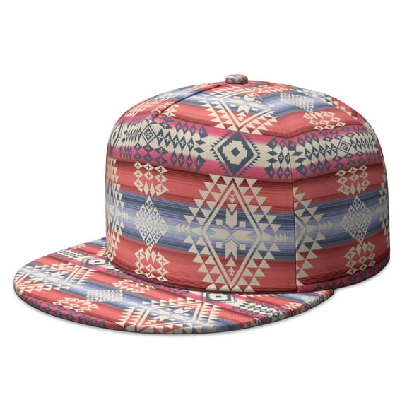 Striped Flat Brim Snapback - Unisex Retro Baseball Cap with Breathable Design