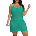 thumbnail image 3 of CFLVAEK Womens Crochet Cover Ups Plus Size Spaghetti Straps Swimsuits Cover Ups Hollow Out Scoop Neck Cover Ups Dress Vacation Beach Hollow Out Bikini Suits Coverups XL, 3 of 6