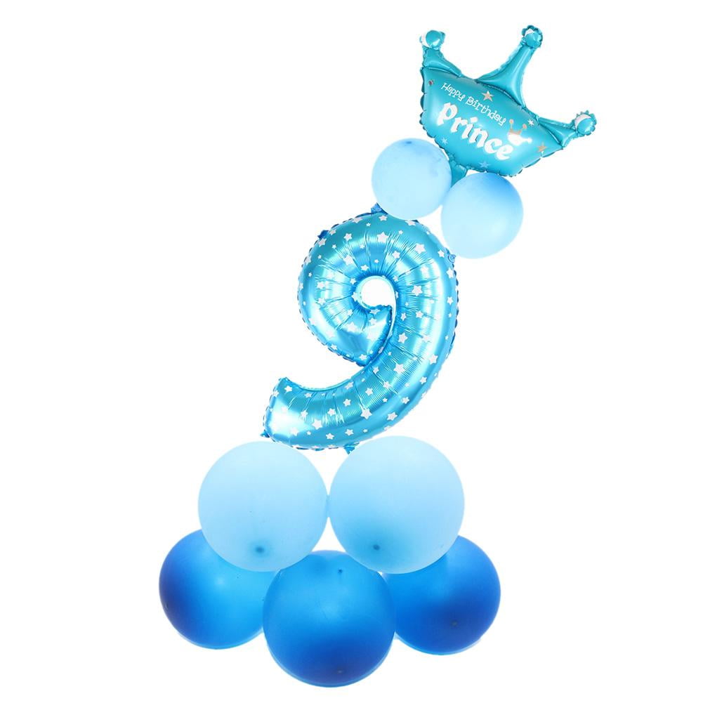 Stranden Økologi Bliv klar Bafind 13PCS/Set Digital Ballons With Crown Number Ballons Birthday Party  Decor(Blue 9) - Walmart.com