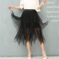 thumbnail image 3 of Femmes Tulle Jupe Taille Élastique Maille Long Paragraphe Jupe Robe, 3 of 3