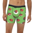 thumbnail image 2 of Men'S Boxer Briefs, Ladybug Green Soft And Breathable Mens Underwear Boxer Briefs With Widen Waist, 2 of 2