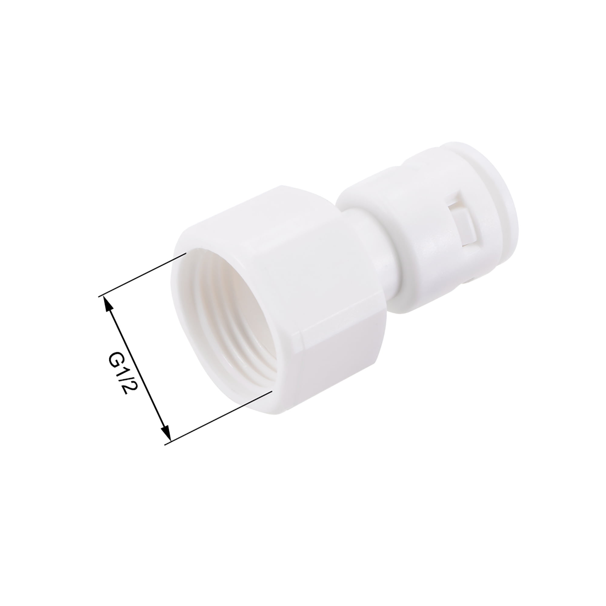 uxcell Quick Connector G1//2 Female Thread to 3//8 Tube Straight Connect Fittings for Water Purifier 41mm White 5Pcs