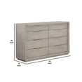 thumbnail image 4 of Benjara BM273421 64 in. Kim Modern Solid Acacia Wood 8 Drawer Dresser, Heather Gray, 4 of 5