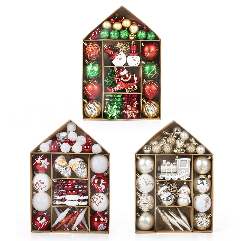 Yardi Yard 70Pcs Snow Santa Claus Sets Christmas Ornaments Plastic Balls Hanging Decorative for Christmas Tree Wreath Garland Party Yardi Yard 70Pcs Snow Santa Claus Sets Christmas Ornaments Plastic Balls Hanging Decorative for Christmas Tree Wreath Garland Party