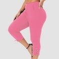 thumbnail image 4 of Cleaning Croppped Capri Pants for Women Slide Button Capris Elastic High Waist Pant Tight Fitted Sweatpant Lounge Breathable Capris Pull On Stretch Trouser Workout Yoga Gym Capris, 4 of 7