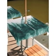 thumbnail image 2 of Square Outdoor Tablecloth with Umbrella Hole Turquoise Ombre Forest Outside Table Cloth Waterproof Patio Table Cover Watercolor Abstract Art Tree Zipper Tablecloths for Picnic Camping 54x54 Inch, 2 of 8