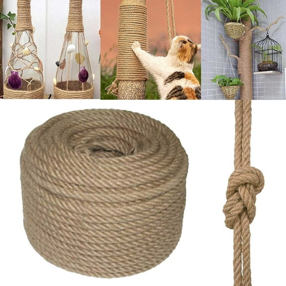 Toolix Lowprice! Natural Jute Rope 8mm Thick 50 Long For Gardening Crafts Packaging And Decoration