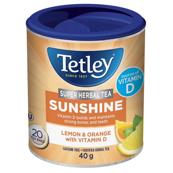 Tetley Super Tisane Soleil - Citron et Orange avec Vit D