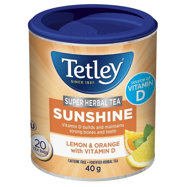 Tetley Super Herbal Tea Sunshine - Lemon & Orange with Vit D