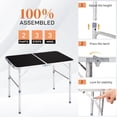 thumbnail image 4 of QueipA 3ft Portable Folding Camping Table, Outdoor Waterproof Adjustable Height Table, Aluminum Lightweight Suitcase Foldable Table for Picnic BBQ Beach Dining, 4 of 15